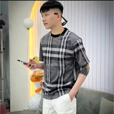 Áo phông Premium Cotton BBR nam nữ kẻ sọc caro toàn thân vàng bò xanh than - Siêu mềm, hot, điểm nhấn thời trang mùa hè, giá 13.350₫