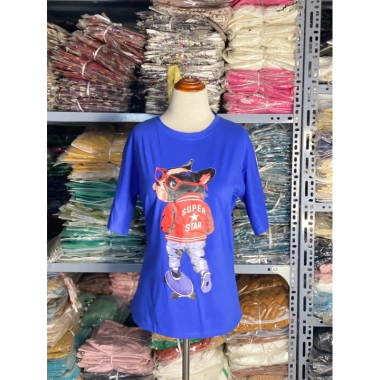Áo phông Supeerr sao Starrr xanh - Thiết kế sao nổi bật, chất liệu cotton mềm, giảm giá tới 17% chỉ 110.400₫