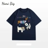 Áo phông thun cotton nam nữ dài rộng in hình thoáng mát mùa hè NGOMINH SP340 119k 2