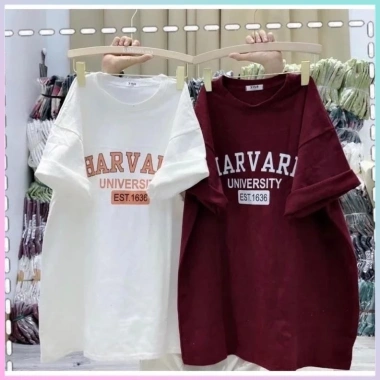 Áo phông thun nữ unisex Harvard form rộng cotton khô SKINI giảm giá còn 69.599đ