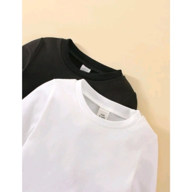 Áo phông trơn dài tay unisex cho bé trai gái PooKi Kid chất liệu cotton mềm mại – Giá 73.500₫ 4