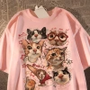 Áo phông unisex mùa hè 2.026 họa tiết mèo hoạt hình dễ thương, sành điệu - Giảm giá 69.000đ 6