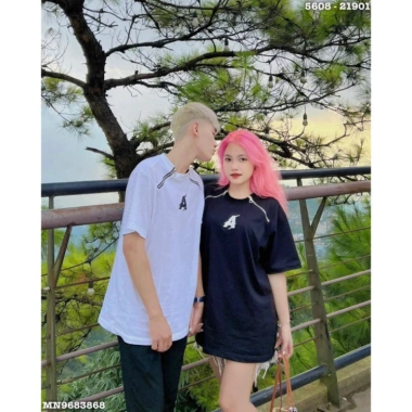 Áo phông unisex nam nữ chữ A 2 khoá cotton mát mùa hè - Siêu đẹp AT014 giảm giá 59k