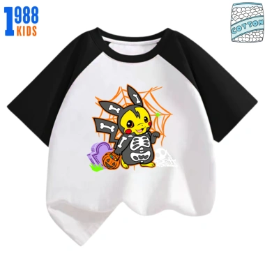 Áo Pokemon Halloween bé 100% Cotton cộc tay cổ tròn - BST Little Baby TEpikachu03 giảm 90k