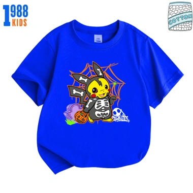 Áo Pokemon Halloween bé 100% Cotton cộc tay cổ tròn - BST Little Baby TEpikachu03 giảm 90k