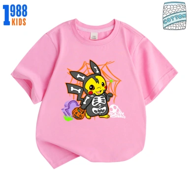 Áo Pokemon Halloween bé 100% Cotton cộc tay cổ tròn - BST Little Baby TEpikachu03 giảm 90k