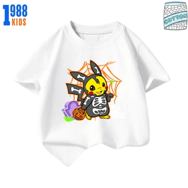 Áo Pokemon Halloween bé 100% Cotton cộc tay cổ tròn - BST Little Baby TEpikachu03 giảm 90k
