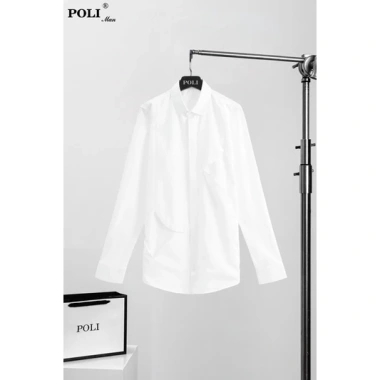 Áo POLI Sơ mi trắng cổ tròn - Thời trang nam, Giá chỉ 375.000đ, Giảm 20% 5