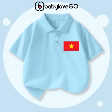 Áo polo BabyloveGO cho bé trai và bé gái, cổ chất cotton thoáng mát, giảm giá 159.000₫