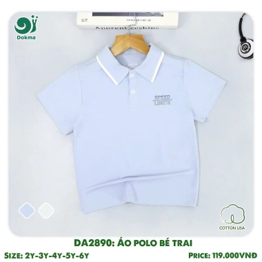 Áo polo bé trai 11-20kg (2-6 tuổi) cổ tròn DOKMA DA2.288 DA2.659 - Giá 99.000₫ 4