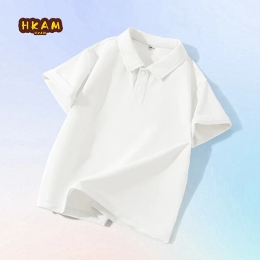 Áo Polo Bé Trai HKAM Khô Nhanh, Mát Mẻ, Màu Trơn - Giá 162.000₫