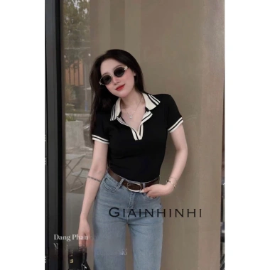 Áo polo cổ chun ôm body, tay cổ bẻ bo AT6.666-E3TH - Giá ưu đãi 119k - NhiNhi Shop