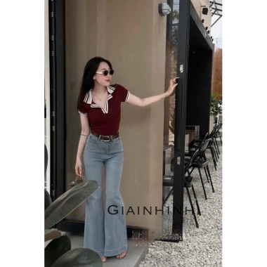 Áo polo cổ chun ôm body, tay cổ bẻ bo AT6.666-E3TH - Giá ưu đãi 119k - NhiNhi Shop