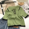Áo polo croptop len gân nữ tay ngắn ôm body cổ bẻ dệt kim Hàn Quốc - 115k 7