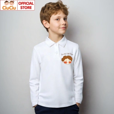 Áo polo dài tay Cờ đỏ sao vàng cho bé CIUCIU KID – cotton mềm mại, áo thu đông 119k