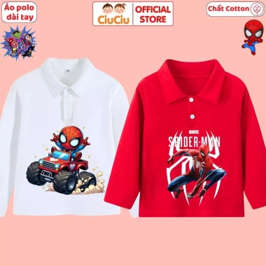 Áo Polo Dài Tay Người Nhện Bé Trai CIUCIU KID – Cotton Mềm, Thu Đông, Giá 119.000 VND 3