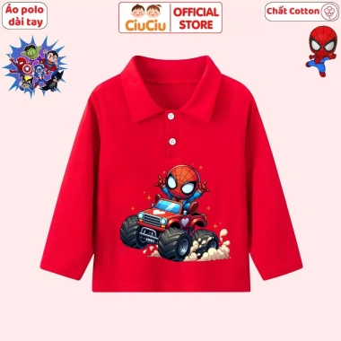 Áo Polo Dài Tay Người Nhện Bé Trai CIUCIU KID – Cotton Mềm, Thu Đông, Giá 119.000 VND 7