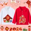 Áo Polo Dài Tay Tết CIUCIU KID Bé Trai và Bé Gái Vải Thun Cotton Thu Đông 2.026 119k