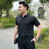 Áo Polo Đen Trơn Nam Nữ Ngắn Tay Vải Cá Sấu Co Dãn 4 Chiều Thoáng Mát - Giảm còn 60k