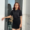 Áo Polo Đen Trơn Nam Nữ Ngắn Tay Vải Cá Sấu Co Dãn 4 Chiều Thoáng Mát - Giảm còn 60k 2