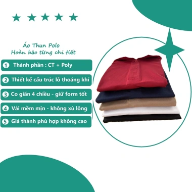 Áo Polo Đen Trơn Nam Nữ Ngắn Tay Vải Cá Sấu Co Dãn 4 Chiều Thoáng Mát - Giảm còn 60k