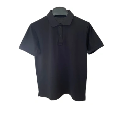 Áo Polo Đen Trơn Nam Nữ Ngắn Tay Vải Cá Sấu Co Dãn 4 Chiều Thoáng Mát - Giảm còn 60k