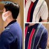 Áo polo dệt kim sọc nam NHYGSV – Vải mát mẻ, trắng, size M-XXXL, phong kinh doanh 2
