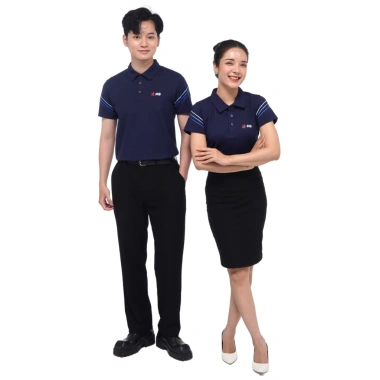 Áo Polo Đồng Phục MB Bank Xanh Than AirCool Co Dãn Thoáng Mát - Size Nam Nữ