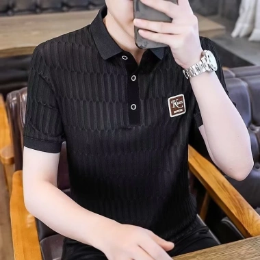 Áo Polo Ice Silk Hàn Quốc Jacquard Thoáng Khí FlowSlim-fit Tay Ngắn 1/2 Miếng Áo Polo Ice Silk Hàn Quốc Jacquard Thoáng Khí FlowSlim-fit Tay Ngắn 1/2 Miếng