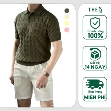 Áo polo nam dệt kim THE D Slim Fit Cotton Viscose Silk cao cấp - 499.000₫