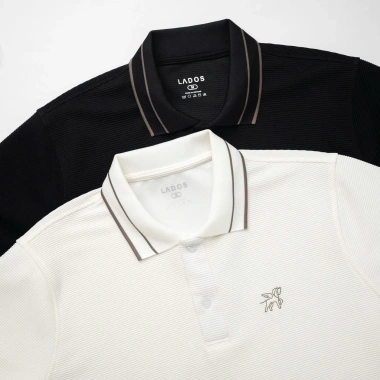 Áo polo nam LADOS-9.195 thêu ngựa, vải thun vân ngang, năng động, chỉ 208.000₫