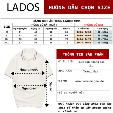 Áo polo nam LADOS-9.195 thêu ngựa, vải thun vân ngang, năng động, chỉ 208.000₫