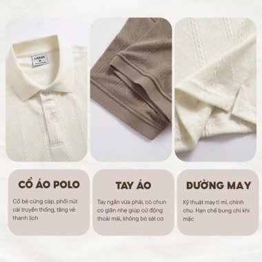 Áo Polo Nam LADOS-9.224 Regular Fit Thun Vân Nổi Dệt Kim – Sang Trọng, 190.000₫