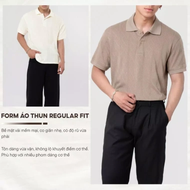 Áo Polo Nam LADOS-9.224 Regular Fit Thun Vân Nổi Dệt Kim – Sang Trọng, 190.000₫