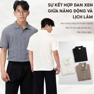 Áo Polo Nam LADOS-9.224 Regular Fit Thun Vân Nổi Dệt Kim – Sang Trọng, 190.000₫