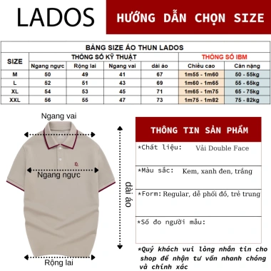 Áo Polo Nam LADOS 9.226 Regular Fit, Cá Sấu Interlock, Sang Trọng, Giá 208.000₫
