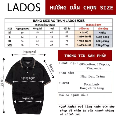 Áo Polo Nam LADOS-9.268 Vải Jacquard Cao Cấp, Cổ Phối Viền Sang Trọng, 217.000₫ – Dễ Phối Đồ