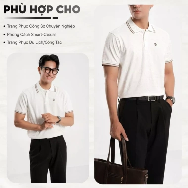 Áo Polo Nam LADOS-9.268 Vải Jacquard Cao Cấp, Cổ Phối Viền Sang Trọng, 217.000₫ – Dễ Phối Đồ