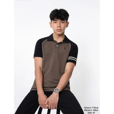 Áo polo nam ngắn tay trắng nâu LADOS-19.176 vải cá sấu pique cao cấp, giảm còn 195.000₫