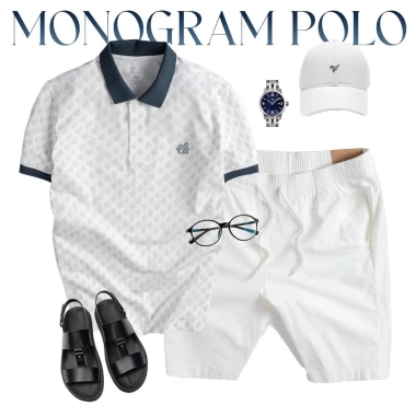 Áo polo nam TORANO MONOGRAM POLO bo kẻ thoáng khí cotton 345k giảm còn 288k