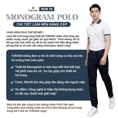 Áo polo nam TORANO MONOGRAM POLO bo kẻ thoáng khí cotton 345k giảm còn 288k 7 Áo polo nam TORANO MONOGRAM POLO bo kẻ thoáng khí cotton 345k giảm còn 288k 7