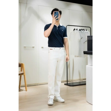 Áo polo nam TORANO MONOGRAM POLO bo kẻ thoáng khí cotton 345k giảm còn 288k