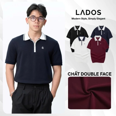 Áo Polo Ngắn Tay Nam LADOS-9.223 Cá Sấu Interlock Dây Kéo Sang Trọng - 219.000₫