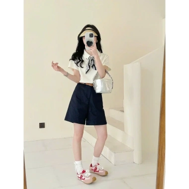 Áo Polo Nữ Văn Phòng Thanh Lịch Cotton Co Dãn, Phối Cổ Sơ Mi & Bandana, Giá 199k Giảm 20% 2