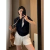 Áo Polo Nữ Văn Phòng Thanh Lịch Cotton Co Dãn, Phối Cổ Sơ Mi & Bandana, Giá 199k Giảm 20% 4