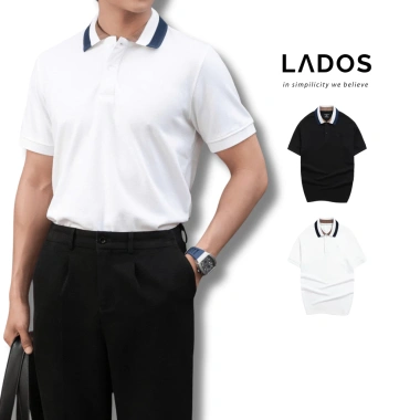 Áo Polo Pique CVC Cá Sấu LADOS-9.225 – Bo Phối Màu, Thấm Hút Mồ Hôi, 199.000₫