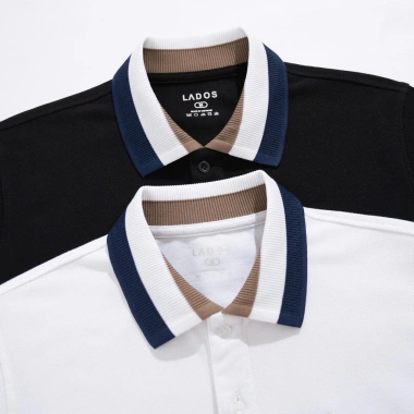 Áo Polo Pique CVC Cá Sấu LADOS-9.225 – Bo Phối Màu, Thấm Hút Mồ Hôi, 199.000₫