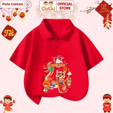 Áo Polo Tết Bính Ngọ 2.026 cho Bé Trai & Bé Gái CIUCIU KID - Cộc tay Thun Cotton 10 Áo Polo Tết Bính Ngọ 2.026 cho Bé Trai & Bé Gái CIUCIU KID - Cộc tay Thun Cotton 10