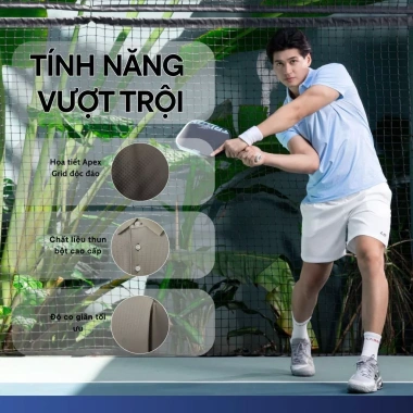 Áo Polo Thể Thao Nam Apex Grid LADOS 9.256 Thun Co Giãn 4 Chiều Thoáng Khí Thoải Mái Giá 162.000₫ 4