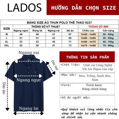 Áo Polo Thể Thao Nam LADOS 19.227 Ice Pique Mát Lạnh, Thấm Hút, Form Regular - Giá chỉ 181.000 VND